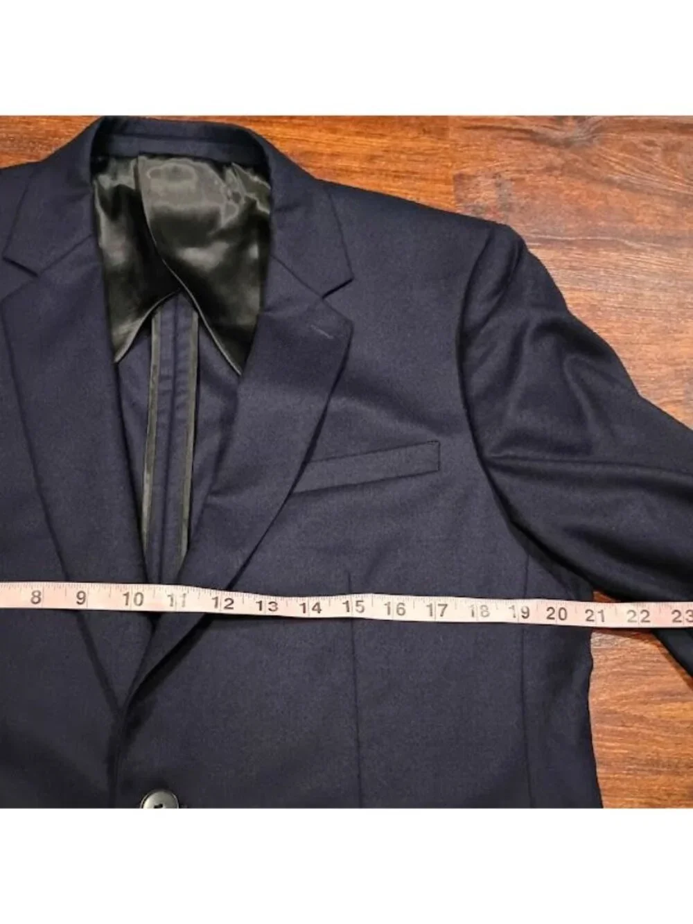 Sandro Paris Mens Navy Wool Preppy LondonSuit Blazer Jacket Slim Fit 2-Button - Picture 6 of 16